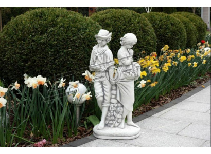 Paire de 43cm Sculpture Design Figure Statue Jardins Figurines Statues